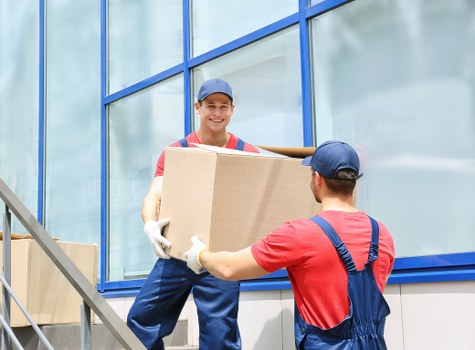 House removals team preparing a move in Haringey