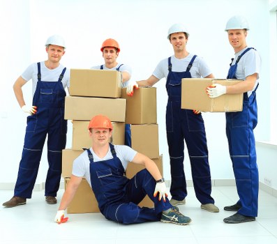 Professional movers transporting household items in North London