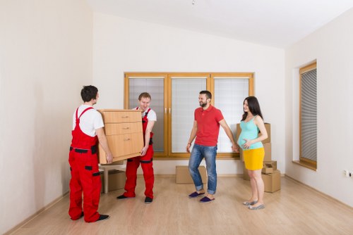 Reusable furniture and donated items prepared for charity partnerships